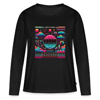 La science en dialogue 2 - T-shirt manches longues Premium bio Femme - noir - Devant - Julia (174cm)