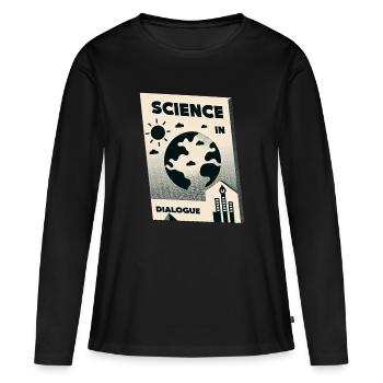 La science en dialogue - T-shirt manches longues Premium bio Femme - noir - Devant - Julia (174cm)
