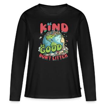 Environmental Protection Environmentalist Climate Protection - Women's Premium Organic Long Sleeve Shirt - black - Front - Julia (174cm)