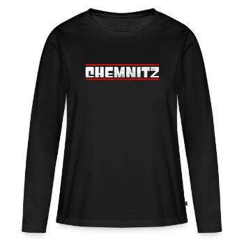 Chemnitz - T-shirt manches longues Premium bio Femme - noir - Devant - Julia (174cm)