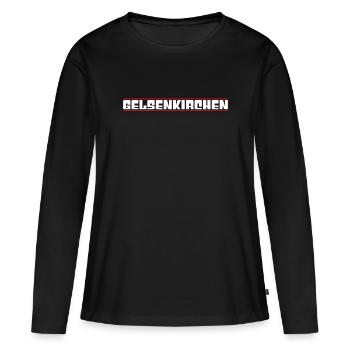 Gelsenkirchen - T-shirt manches longues Premium bio Femme - noir - Devant - Julia (174cm)