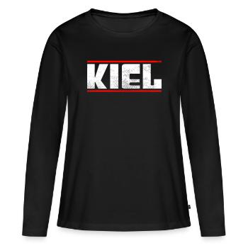 Quille - T-shirt manches longues Premium bio Femme - noir - Devant - Julia (174cm)
