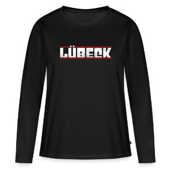 Lübeck - T-shirt manches longues Premium bio Femme - noir - Devant - Julia (174cm)