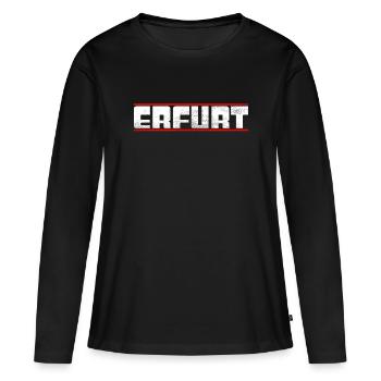 Erfurt - Frauen Premium Bio Langarmshirt - Schwarz - Vorne - Julia (174cm)