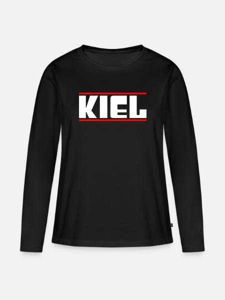 Kiel - Frauen Premium Bio Langarmshirt - Schwarz