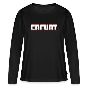 Erfurt - Frauen Premium Bio Langarmshirt - Schwarz - Vorne - Julia (174cm)