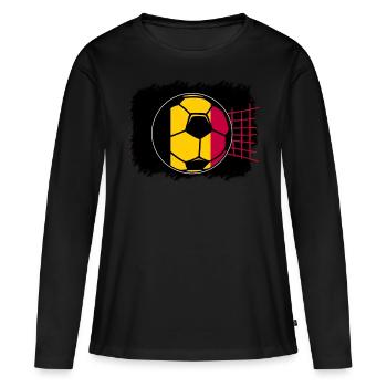 Belgique Belgique Belgique Belgique Bruxelles Football - T-shirt manches longues Premium bio Femme - noir - Devant - Julia (174cm)