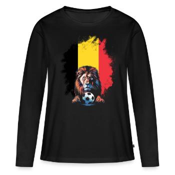 Belgique Belgique Belgique Belgique Bruxelles Football - T-shirt manches longues Premium bio Femme - noir - Devant - Julia (174cm)