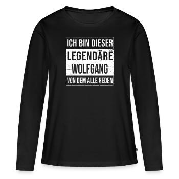 Je suis cette légende pour Wolfgang - T-shirt manches longues Premium bio Femme - noir - Devant - Julia (174cm)