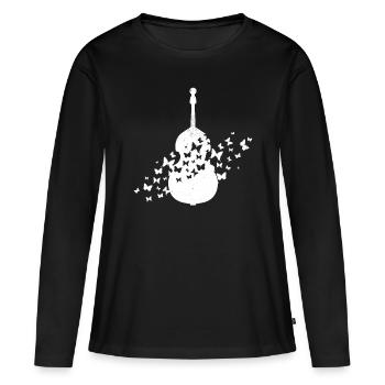 Double Bass Instrument Double Bass - Women's Premium Organic Long Sleeve Shirt - black - Front - Julia (174cm)