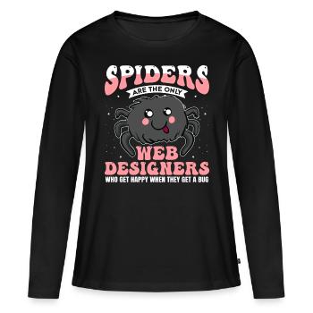 Tarentule Terrarium Amphibian Spider - T-shirt manches longues Premium bio Femme - noir - Devant - Julia (174cm)