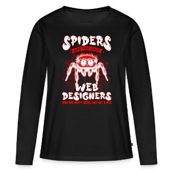 Tarentule Terrarium Amphibian Spider - T-shirt manches longues Premium bio Femme - noir - Devant - Julia (174cm)