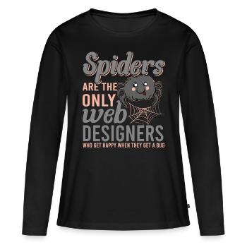 Tarentule Terrarium Amphibian Spider - T-shirt manches longues Premium bio Femme - noir - Devant - Julia (174cm)