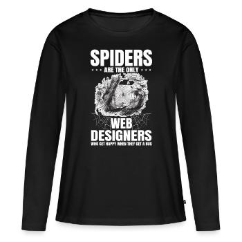 Tarentule Terrarium Amphibian Spider - T-shirt manches longues Premium bio Femme - noir - Devant - Julia (174cm)