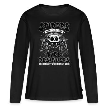 Tarentule Terrarium Amphibian Spider - T-shirt manches longues Premium bio Femme - noir - Devant - Julia (174cm)