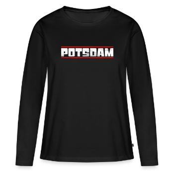 Potsdam - T-shirt manches longues Premium bio Femme - noir - Devant - Julia (174cm)