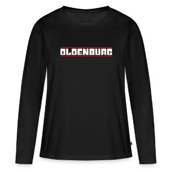 Oldenburg - T-shirt manches longues Premium bio Femme - noir - Devant - Julia (174cm)