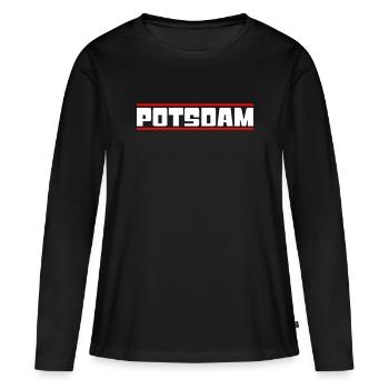 Potsdam - T-shirt manches longues Premium bio Femme - noir - Devant - Julia (174cm)