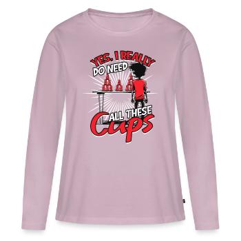 Sport Stacking Speed Stacker Cup Stacking - Women's Premium Organic Long Sleeve Shirt - dusky pink - Front - Julia (174cm)