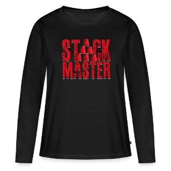 Sport Empilable Gobelet Empilage Stack Master - T-shirt manches longues Premium bio Femme - noir - Devant - Julia (174cm)