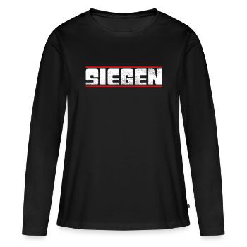 Siegen - Frauen Premium Bio Langarmshirt - Schwarz - Vorne - Julia (174cm)