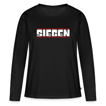 Siegen - Frauen Premium Bio Langarmshirt - Schwarz - Vorne - Julia (174cm)