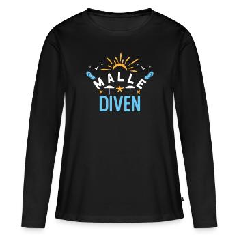 Malle Diven - Frauen Premium Bio Langarmshirt - Schwarz - Vorne - Julia (174cm)