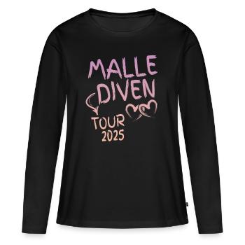 Malle Diven Tour 2025 - Frauen Premium Bio Langarmshirt - Schwarz - Vorne - Julia (174cm)