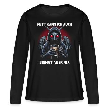 Sympa je peux aussi apporter mais rien n’apporte - T-shirt manches longues Premium bio Femme - noir - Devant - Julia (174cm)