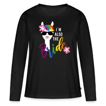 LGBT also bride Lama bachelorette party bachelorette party - Women's Premium Organic Long Sleeve Shirt - black - Front - Julia (174cm)
