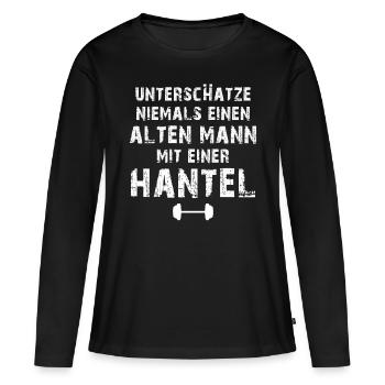 T-shirt de gymnastique drôle de remise en forme Gym d’entraînement - T-shirt manches longues Premium bio Femme - noir - Devant - Julia (174cm)