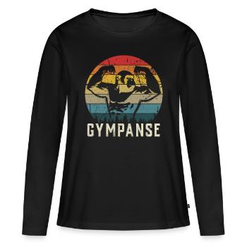 Tshirt de gymnastique drôle fitness entraînement gym - T-shirt manches longues Premium bio Femme - noir - Devant - Julia (174cm)