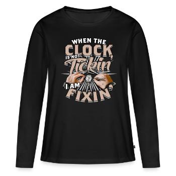 Horloger Horloger - T-shirt manches longues Premium bio Femme - noir - Devant - Julia (174cm)