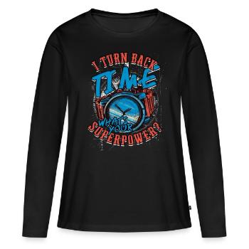 Horloger Horloger - T-shirt manches longues Premium bio Femme - noir - Devant - Julia (174cm)