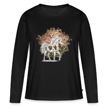 Mythologie Licornes Licorne Créatures mythiques Fable - T-shirt manches longues Premium bio Femme - noir - Devant - Julia (174cm)