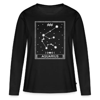 Sternzeichen Wassermann - Frauen Premium Bio Langarmshirt - Schwarz - Vorne - Julia (174cm)