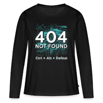 Ingénieur en robotique 404 introuvable CTRL+Alt+Défaite - T-shirt manches longues Premium bio Femme - noir - Devant - Julia (174cm)