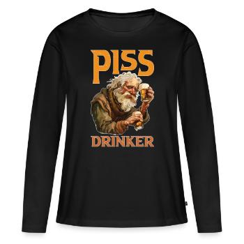 Buveur de pisse 45 - T-shirt manches longues Premium bio Femme - noir - Devant - Julia (174cm)