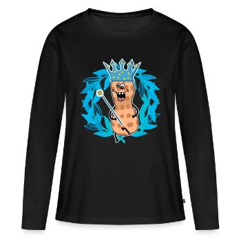 Cacahuètes Royales Cacahuètes Noix Prince Royal - T-shirt manches longues Premium bio Femme - noir - Devant - Julia (174cm)