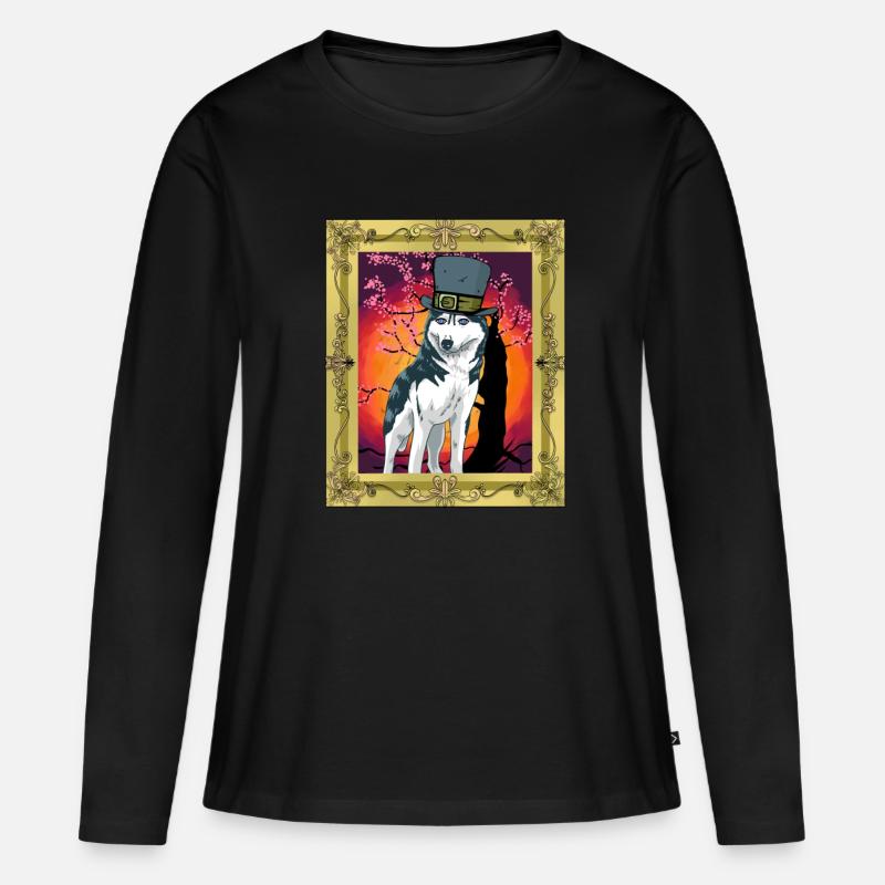 Mittelalter Wehrwolf Werhrwölfe Wolf Wölfe - Frauen Premium Bio Langarmshirt - Schwarz