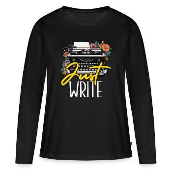 Writing Just Write Novelist Book Writer Publisher - Frauen Premium Bio Langarmshirt - Schwarz - Vorne - Julia (174cm)