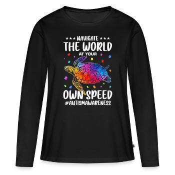 Autism Autistic Autistic - Women's Premium Organic Long Sleeve Shirt - black - Front - Julia (174cm)