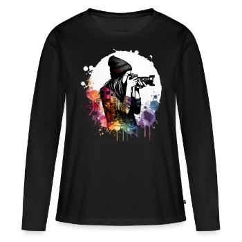 girl who love photography - Women's Premium Organic Long Sleeve Shirt - black - Front - Julia (174cm)
