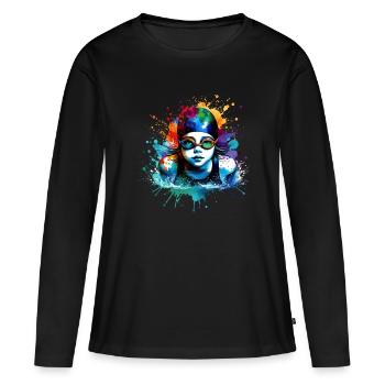 girl who love swimming - Women's Premium Organic Long Sleeve Shirt - black - Front - Julia (174cm)