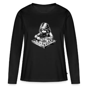 girl who love board games - Women's Premium Organic Long Sleeve Shirt - black - Front - Julia (174cm)
