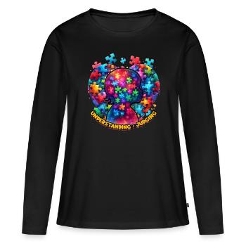 Autistic Autistic Autism - Women's Premium Organic Long Sleeve Shirt - black - Front - Julia (174cm)
