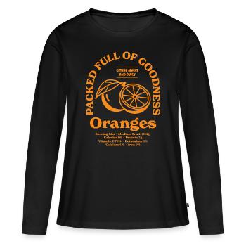 Oranges Nutritional - Women's Premium Organic Long Sleeve Shirt - black - Front - Julia (174cm)