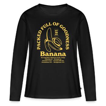 Banana Nutritional - Women's Premium Organic Long Sleeve Shirt - black - Front - Julia (174cm)