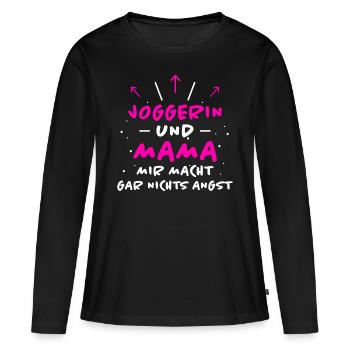 Joggerin Spruch Laufen Joggen Joggerin Geschenk - Frauen Premium Bio Langarmshirt - Schwarz - Vorne - Julia (174cm)
