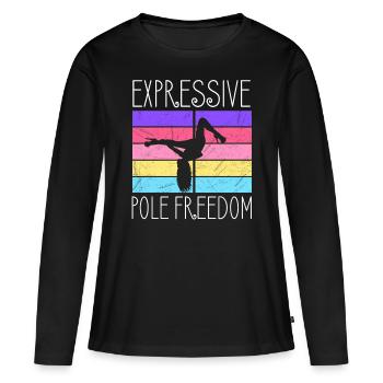 Danseuse de pole dance, Pole dance, Pole dance - T-shirt manches longues Premium bio Femme - noir - Devant - Julia (174cm)